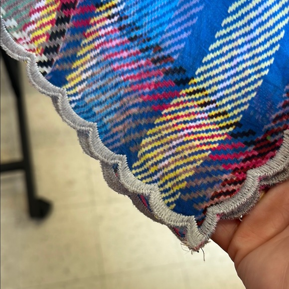 Johnny Was Colorful Plaid Floral Blouse - Picture 4 of 6